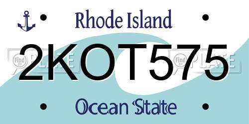 2KOT575 Rhode Island License Plate