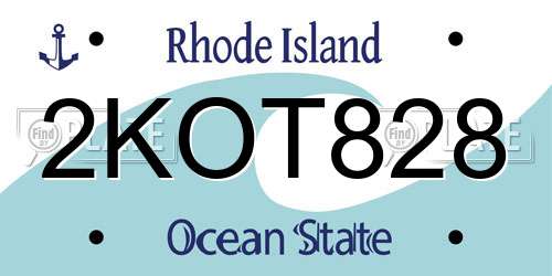 2KOT828 Rhode Island License Plate