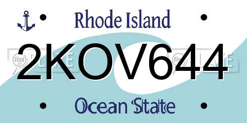 2KOV644 Rhode Island License Plate