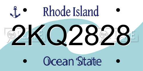 2KQ2828 Rhode Island License Plate