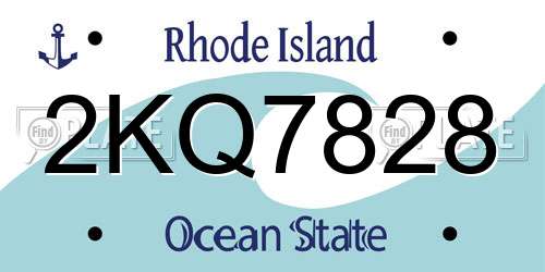 2KQ7828 Rhode Island License Plate