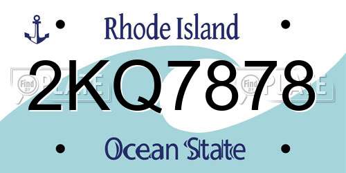 2KQ7878 Rhode Island License Plate