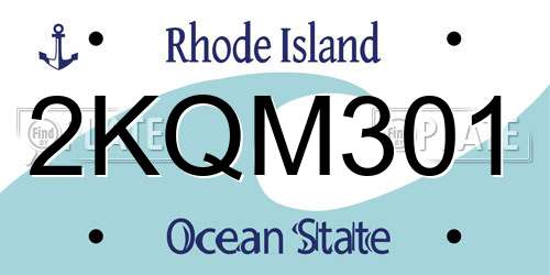 2KQM301 Rhode Island License Plate