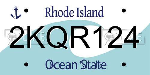 2KQR124 Rhode Island License Plate
