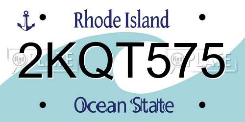 2KQT575 Rhode Island License Plate