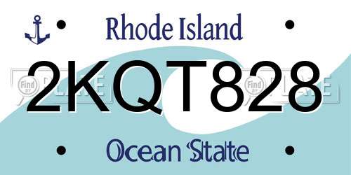 2KQT828 Rhode Island License Plate