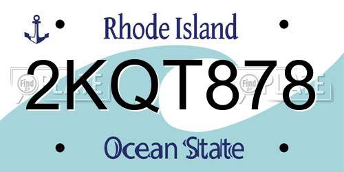 2KQT878 Rhode Island License Plate