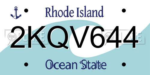 2KQV644 Rhode Island License Plate