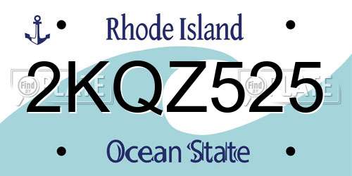 2KQZ525 Rhode Island License Plate
