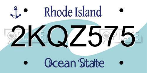 2KQZ575 Rhode Island License Plate