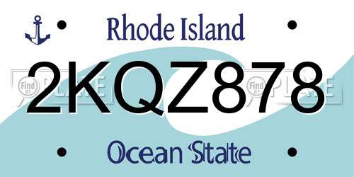 2KQZ878 Rhode Island License Plate