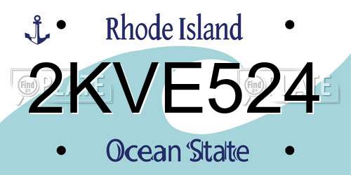 2KVE524 Rhode Island License Plate