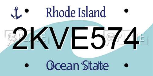 2KVE574 Rhode Island License Plate