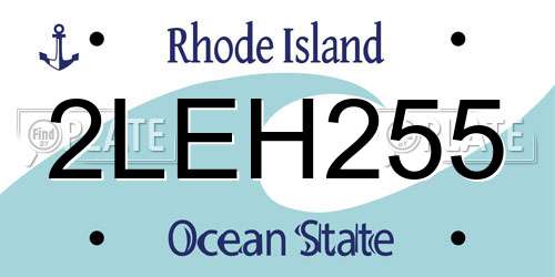 2LEH255 Rhode Island License Plate