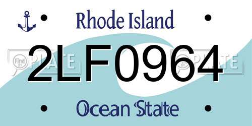 2LF0964 Rhode Island License Plate