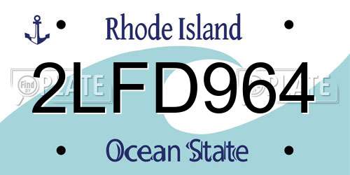 2LFD964 Rhode Island License Plate