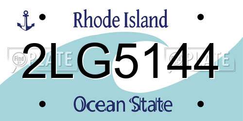 2LG5144 Rhode Island License Plate