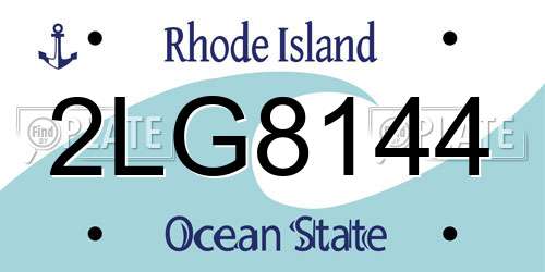 2LG8144 Rhode Island License Plate