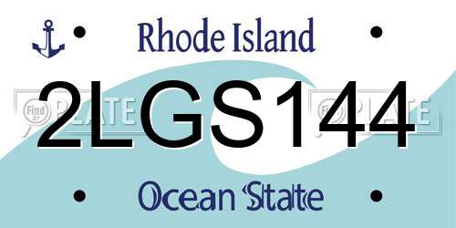 2LGS144 Rhode Island License Plate