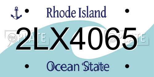 2LX4065 Rhode Island License Plate