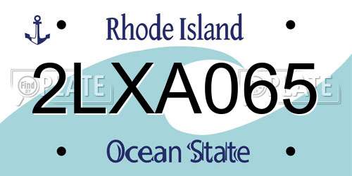 2LXA065 Rhode Island License Plate