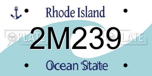 2M239 Rhode Island License Plate
