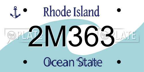 2M363 Rhode Island License Plate