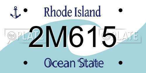 2M615 Rhode Island License Plate
