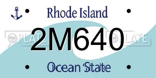2M640 Rhode Island License Plate