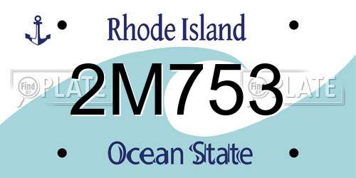 2M753 Rhode Island License Plate