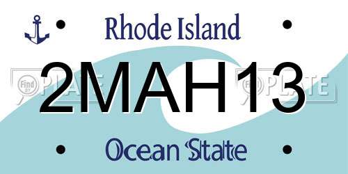2MAH13 Rhode Island License Plate