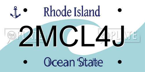2MCL4J Rhode Island License Plate