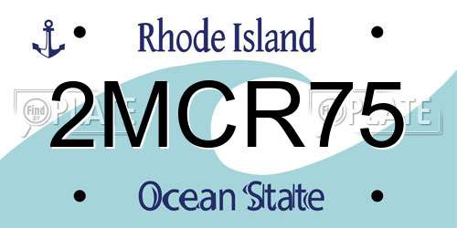 2MCR75 Rhode Island License Plate