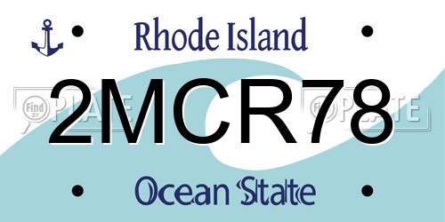 2MCR78 Rhode Island License Plate