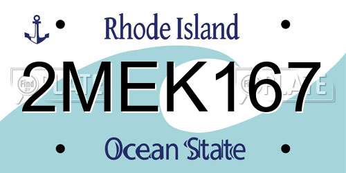 2MEK167 Rhode Island License Plate
