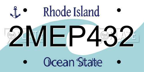 2MEP432 Rhode Island License Plate
