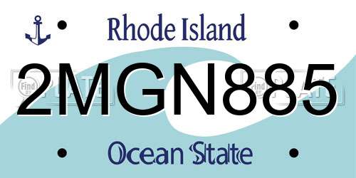 2MGN885 Rhode Island License Plate