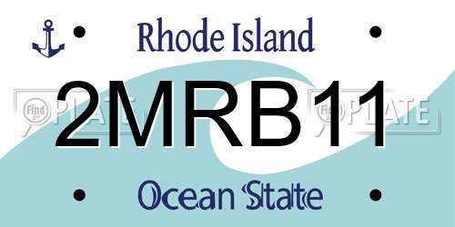 2MRB11 Rhode Island License Plate