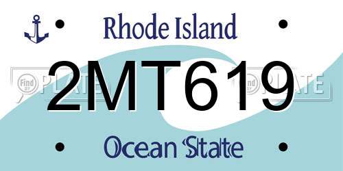 2MT619 Rhode Island License Plate