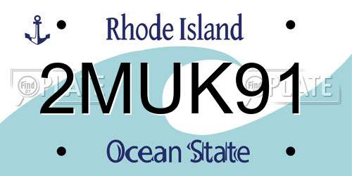 2MUK91 Rhode Island License Plate