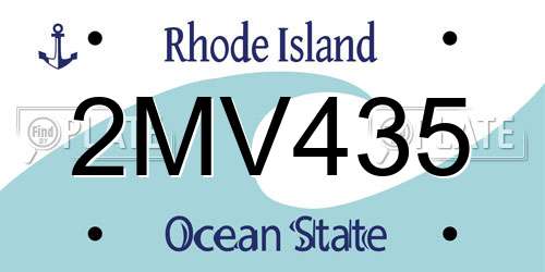 2MV435 Rhode Island License Plate