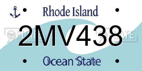 2MV438 Rhode Island License Plate