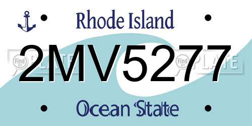 2MV5277 Rhode Island License Plate