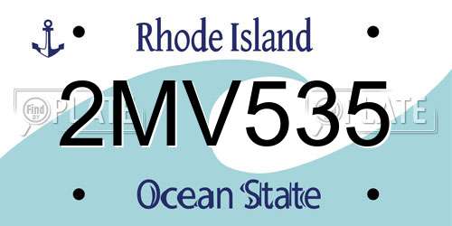 2MV535 Rhode Island License Plate