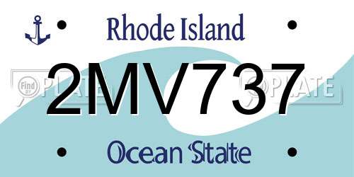 2MV737 Rhode Island License Plate