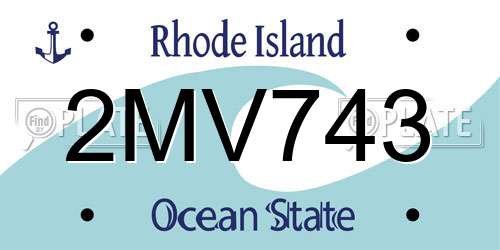 2MV743 Rhode Island License Plate