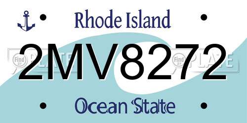2MV8272 Rhode Island License Plate