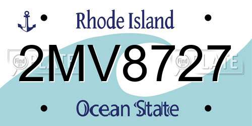 2MV8727 Rhode Island License Plate