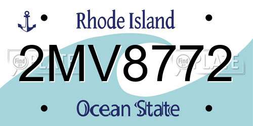 2MV8772 Rhode Island License Plate