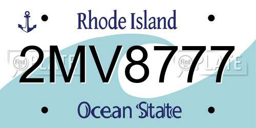 2MV8777 Rhode Island License Plate